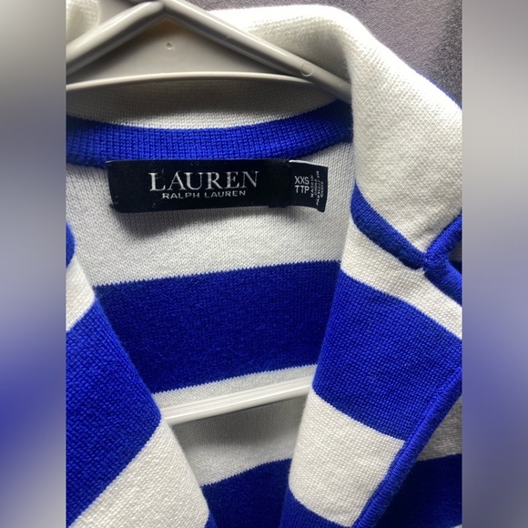 Ralph Lauren Striped Jersey Knit Blazer Jacket Blue White Size XXS - Picture 4 of 6
